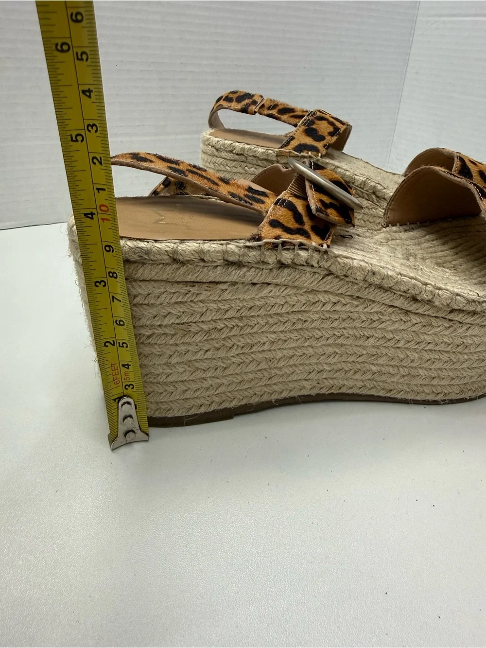 Marc Fisher Leopard Print Espadrille Platform Sandals size 10